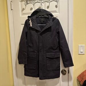 J. Crew Black Hooded Men's Coat